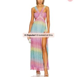 SAYLOR Pastel Ombre Maxi Dress in Pink, Yellow, Blue